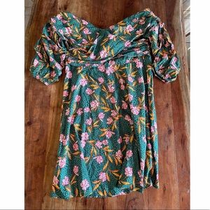 Eloquii green floral and leopard print dress size 20